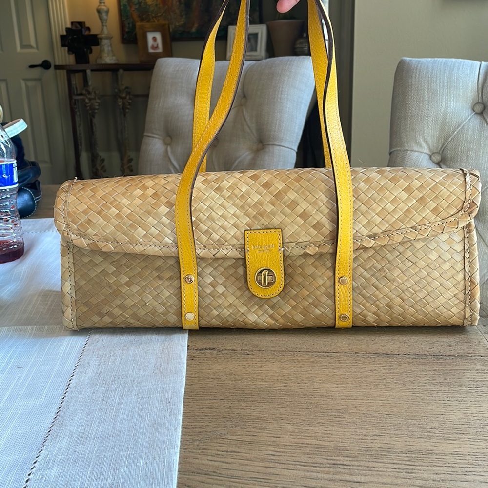 Vintage Kate Spade Straw barrel bag